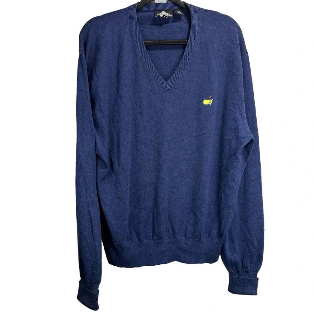Masters Clubhouse Collection Silk Cashmere Blend V Neck Golf Sweater - Picture 2 of 4